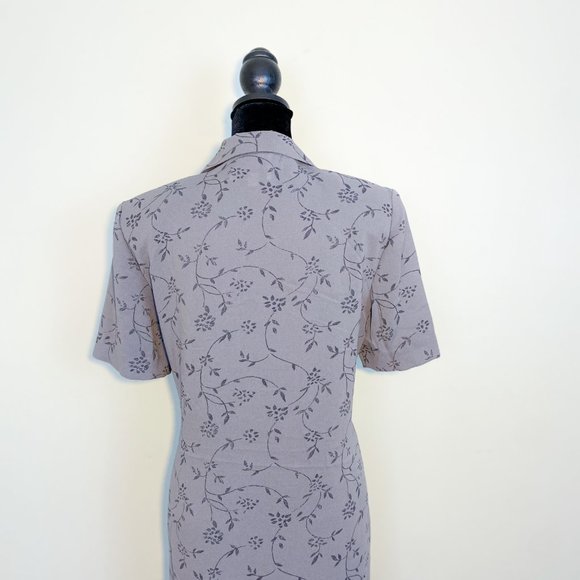 Bahari Group Fattaneh | Vintage | New York | Floral Blue Button Down Maxi Dress - Picture 9 of 13
